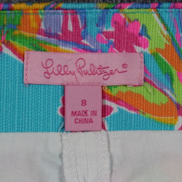 Lilly Pulitzer Skort Womens 8 Multicolor Tropical Floral Cotton Side Zip - Picture 5 of 7